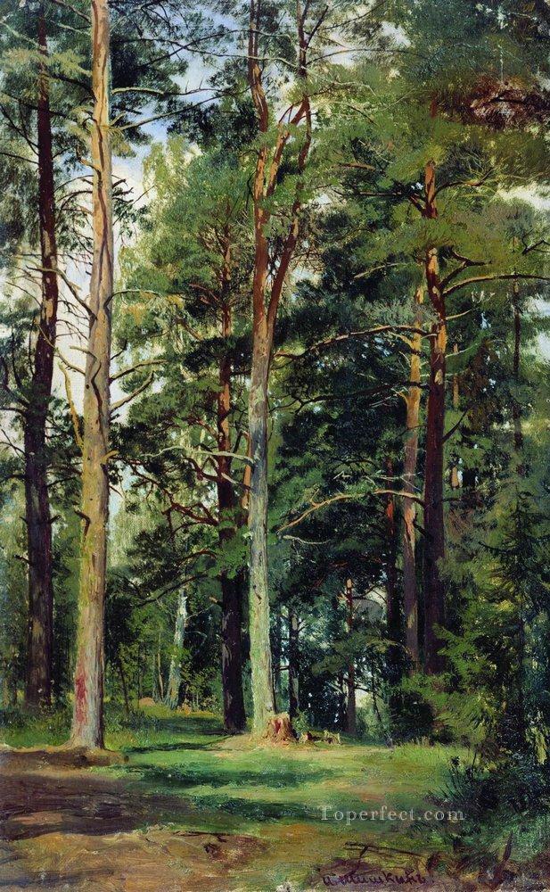 prado con pinos paisaje clásico Ivan Ivanovich Pintura al óleo